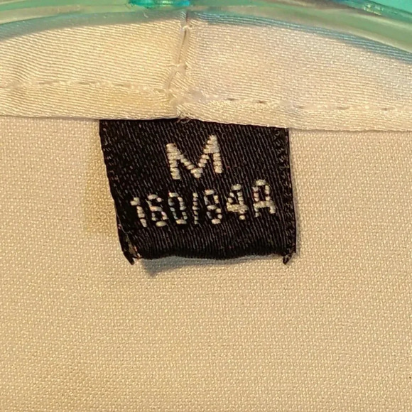 Women's White w/Blue/Purple Feathers Button Up Bow Tie Blouse Long Sleeve Medium - Picture 7 of 11